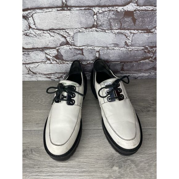 3.1 Phillip Lim White Leather Black Oxfords Lace Up Shoes Women Sz 40EU/9.5M US - Picture 2 of 16